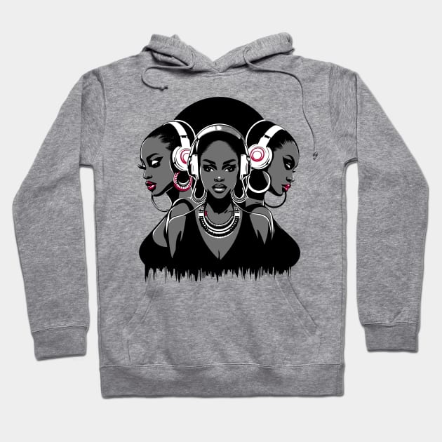 Afrocentric Woman Music Hoodie by Graceful Designs